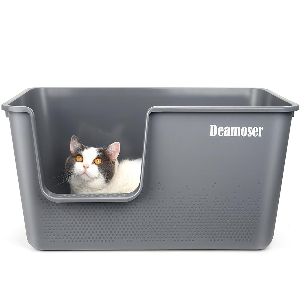 Amazon | 猫トイレ 大型 多頭飼い向け オープンタイプ 砂飛散防止 一体